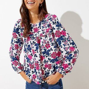 NWT XL LOFT Vine Ruffle Flounce Blouse